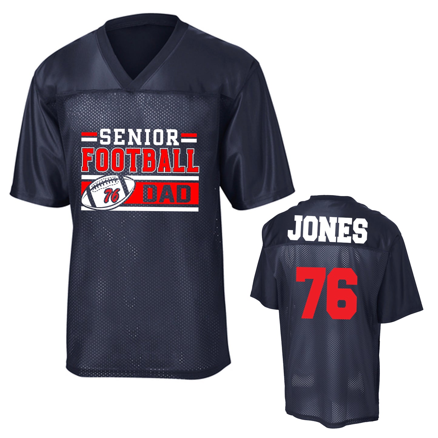 Patriots Senior Football Dad Design Unisex Navy Sport-Tek Replica Football Jersey - ST307