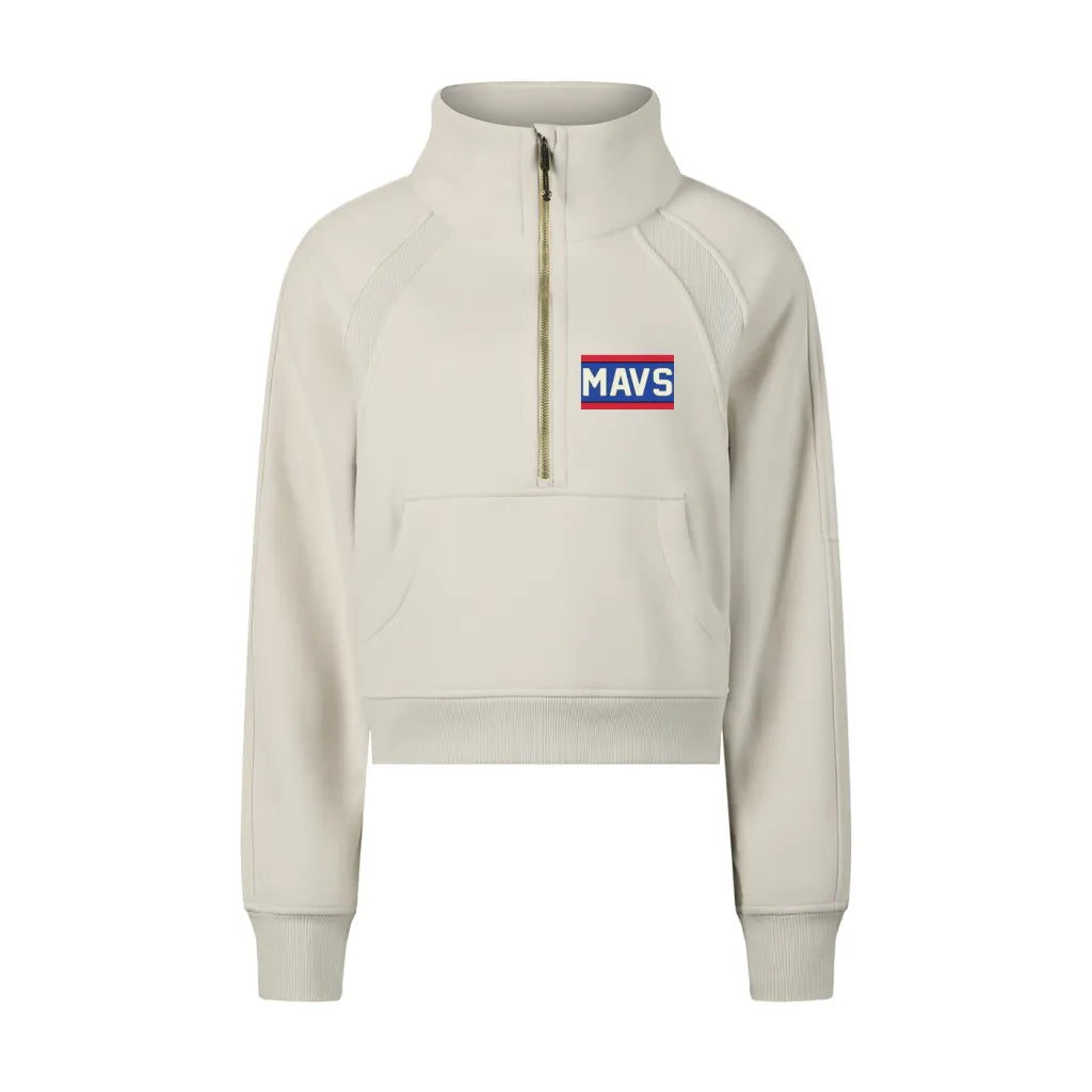 Mavs Basketball Women's Cropped Half Zipped Sweatshirt