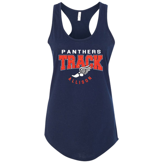 Custom Track Team Glitter Deisgn Next Level Fitted Racerback Tank Top - 1533