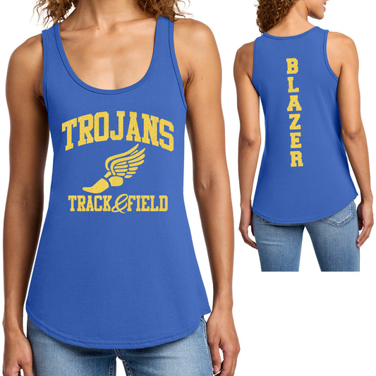Custom Track and Field Glitter Design Port & Co Women's Cotton Core Tank Top - LPC54TT