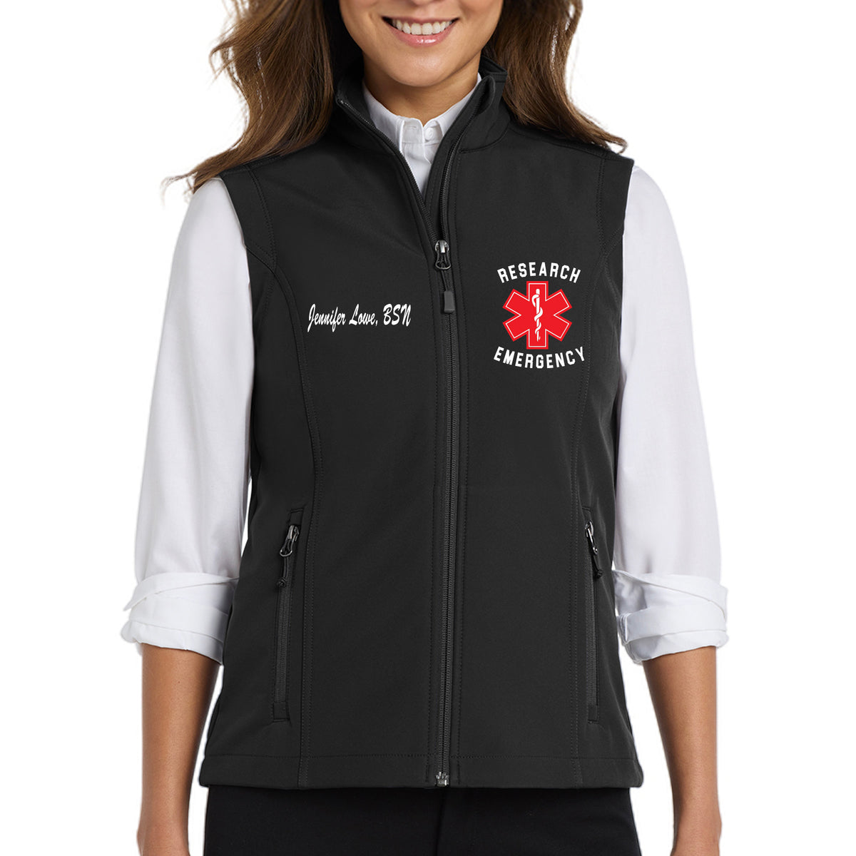 Research Emergency Team  - Women's Core Soft Shell Vest by Port & Co - L325