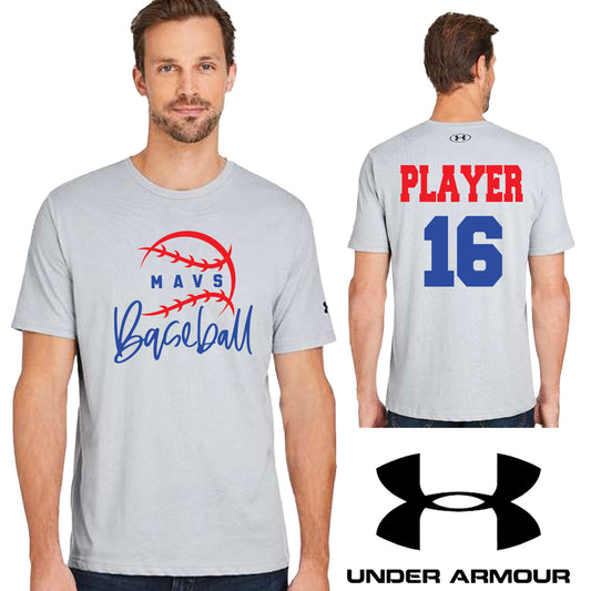Mavs Baseball Men's Gray Under Armour Athletic 2.0 T Shirt - 1383264