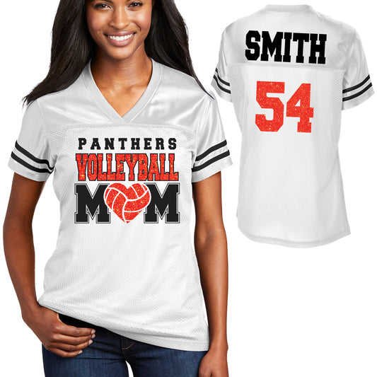 Oak Grove Panthers Volleyball Mom Glitter Design Women's White Sport-Tek Replica Football Jersey - LST307