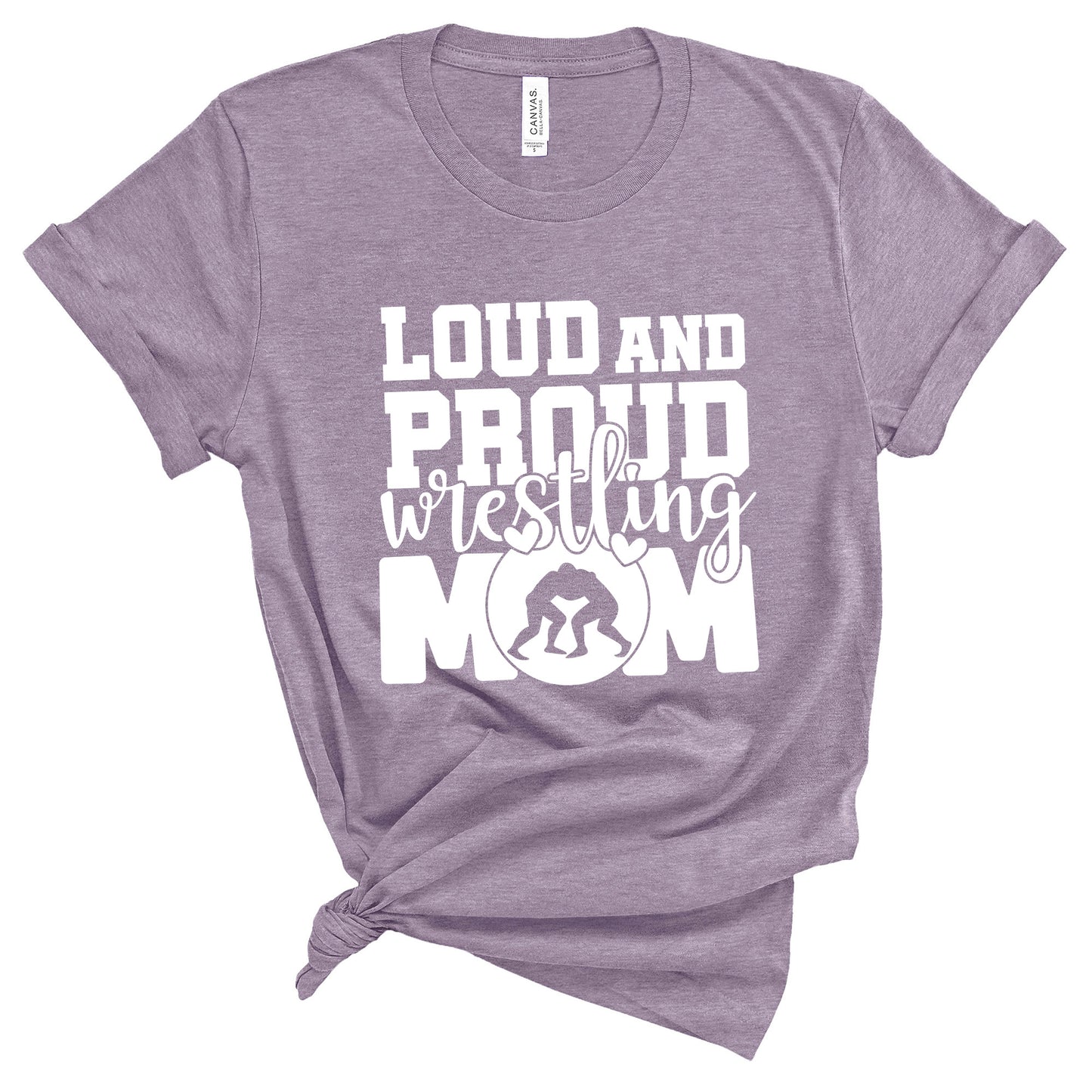 Loud and Proud Wrestling Mom Bella+Canvas Heather Cotton Jersey Tee Shirt - 63.3001