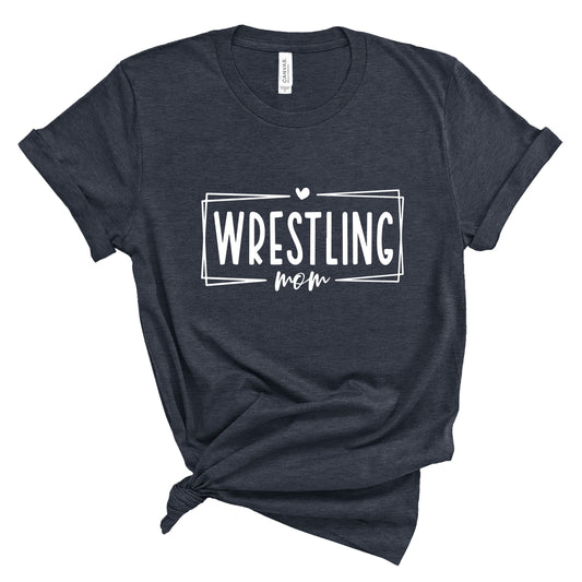 Wrestling Mom Bella+Canvas Heather Cotton Jersey Tee Shirt - 112.3001