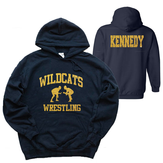 Wrestling Team Glitter Design Gildan Heavy Cotton Blend Hoodie Sweatshirt - 3.18500