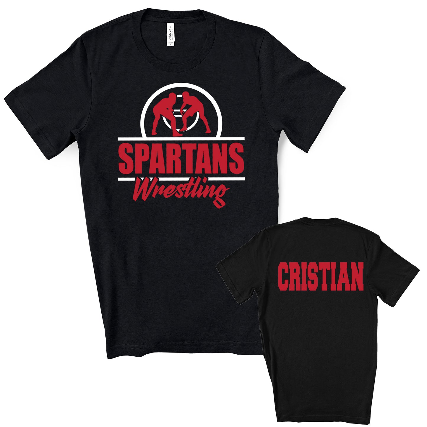 Custom Personalized Wrestling Team Design Bella Unisex Jersey Tee Shirt - 3001