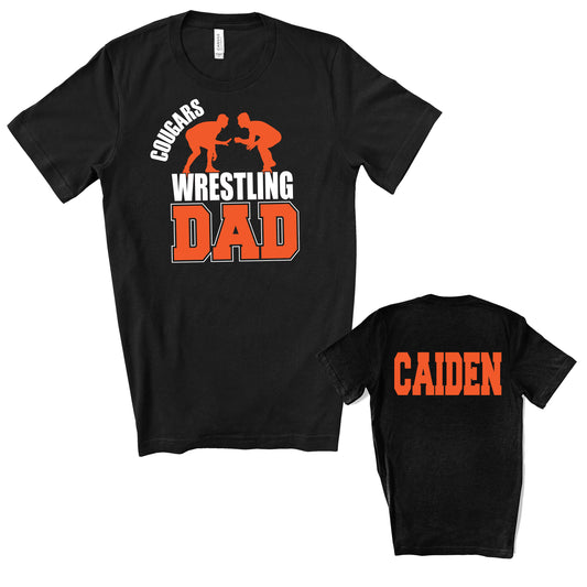 Custom Personalized Wrestling Dad Team Design Bella Unisex Jersey Tee Shirt - 4.3001