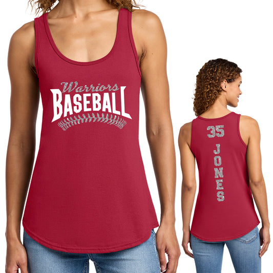 Custom Baseball Team Glitter Design Port & Co Women's Cotton Core Tank Top - 817.LPC54TT
