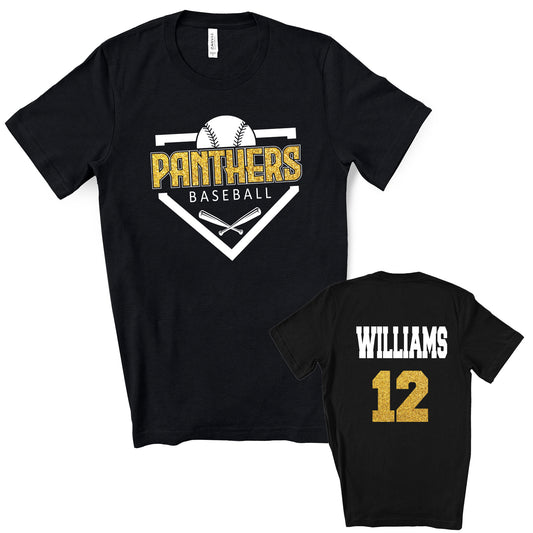 Baseball Design Personalized Glitter Design Unisex Soft Bella + Canvas Jersey T Shirt - 3001