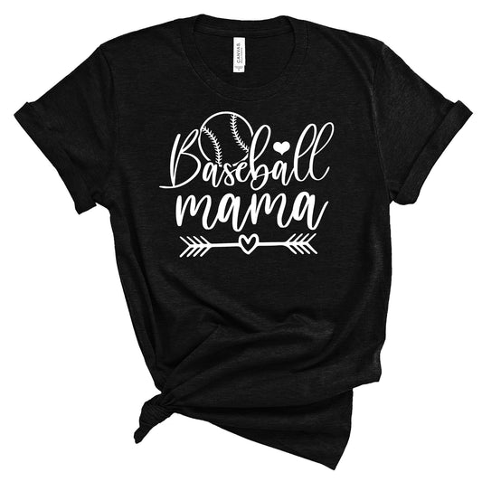 Baseball Mama Bella+Canvas Heather Cotton Jersey Tee Shirt - 3001