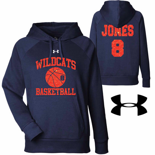 Basketball Team Glitter Design Under Armour Women's Rival Fleece Hoodie Sweatshirt - 1379500