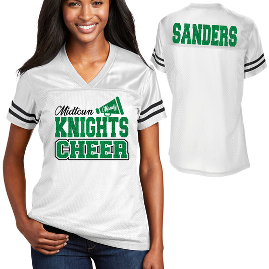 Cheer Team Glitter Team Design Women's Sport-Tek Replica Football Jersey - LST307