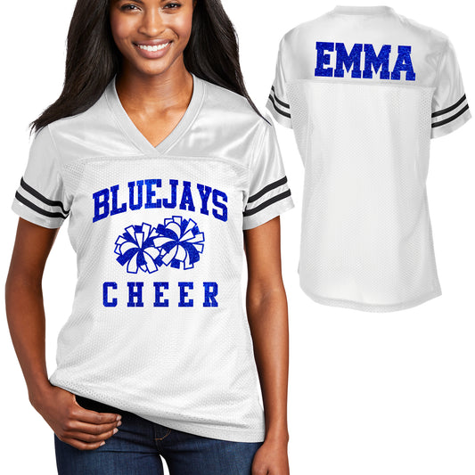 Cheer Team Glitter Team Design Women's Sport-Tek Replica Football Jersey - LST307