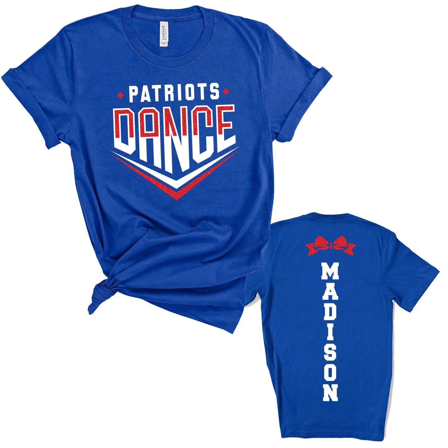 Patriots Dance Team Glitter Design Royal Blue Unisex Shirt by Bella + Canvas - LST307