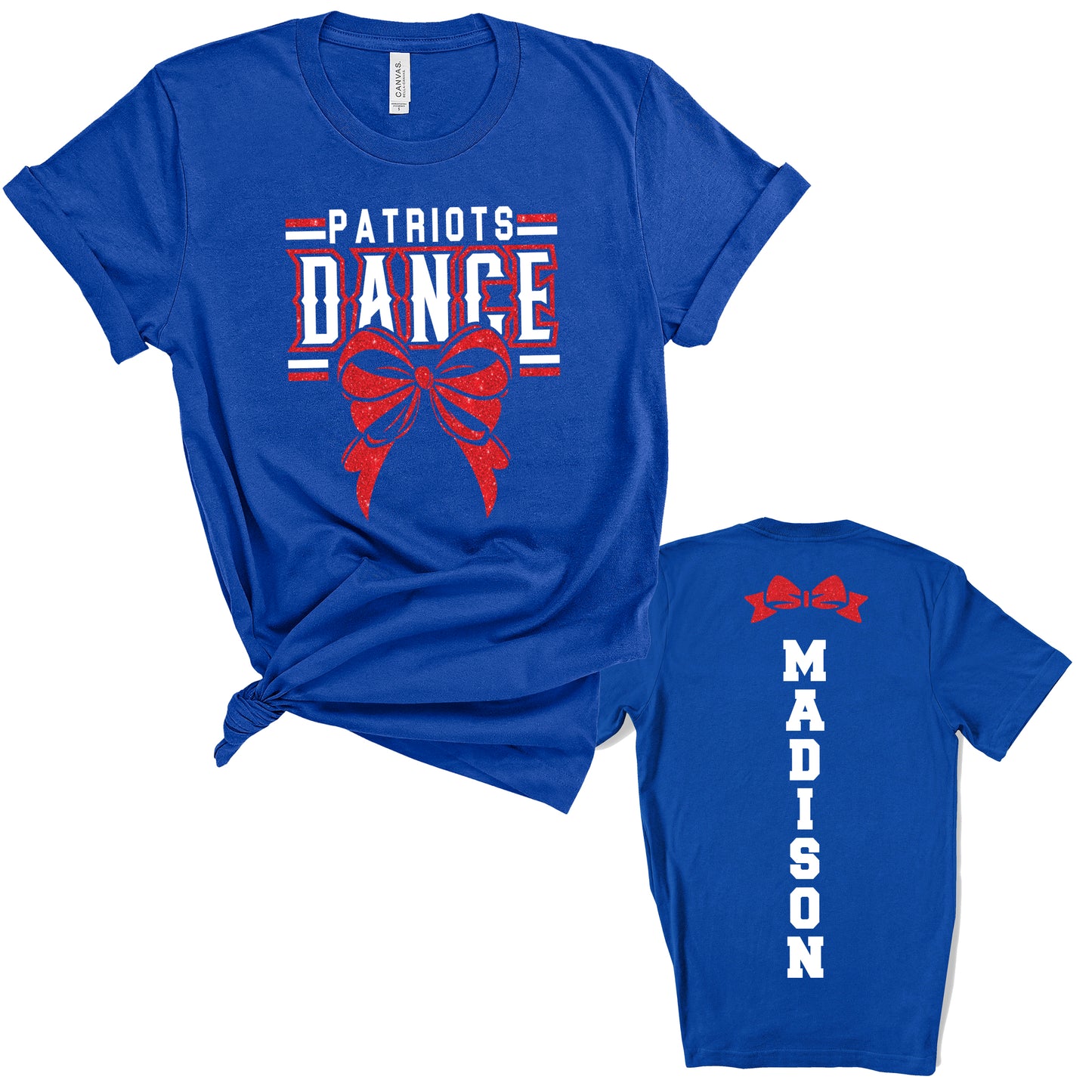 Patriots Dance Team Glitter Design Royal Blue Unisex Shirt by Bella + Canvas - LST307