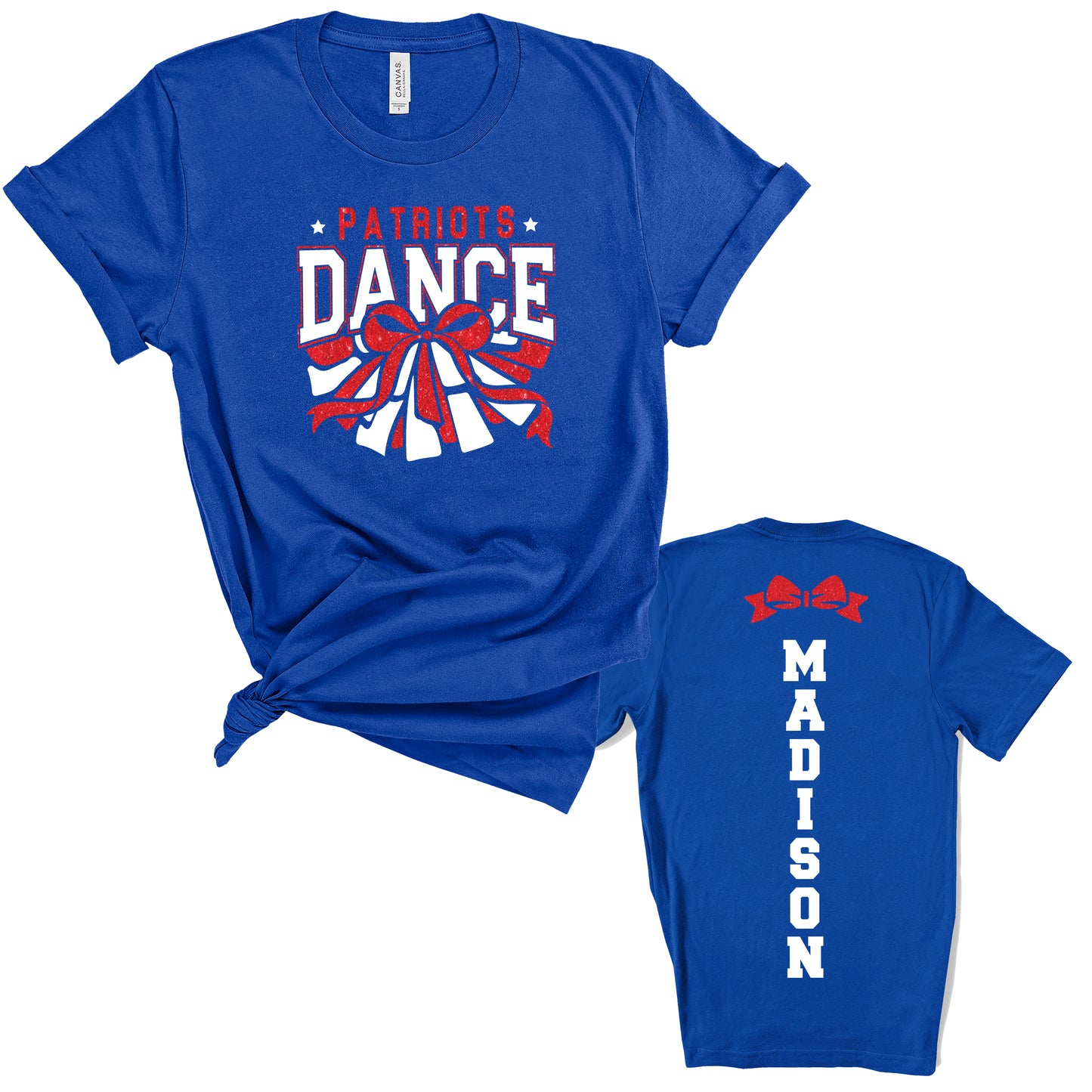 Patriots Dance Team Glitter Design Royal Blue Unisex Shirt by Bella + Canvas - LST307
