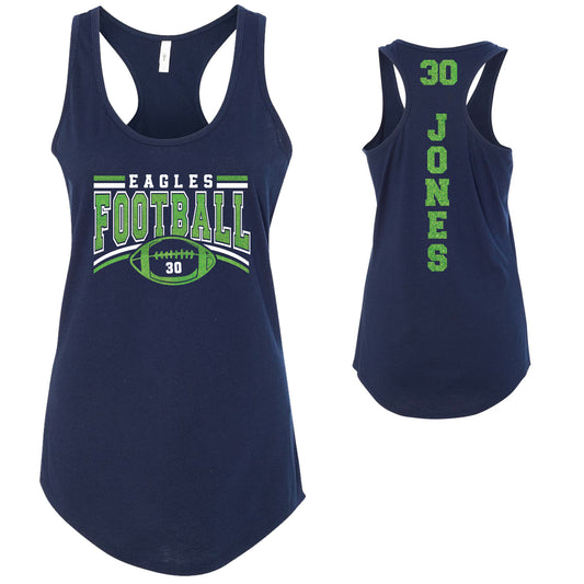 Custom Football Team Glitter Design Next Level Fitted Racerback Tank Top - 1533 (Copy)