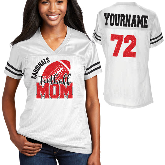 Football Mom Glitter Team Design Women's Sport-Tek Replica Football Jersey - LST307