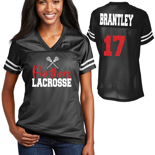 Lacrosse Team Glitter Design Women's Sport-Tek Replica Football Jersey - LST307
