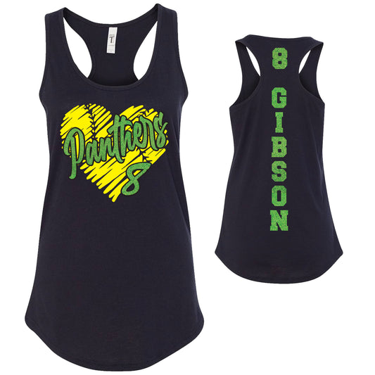 Custom Softball Team Glitter Deisgn Next Level Fitted Racerback Tank Top - 102.1533 (Copy)