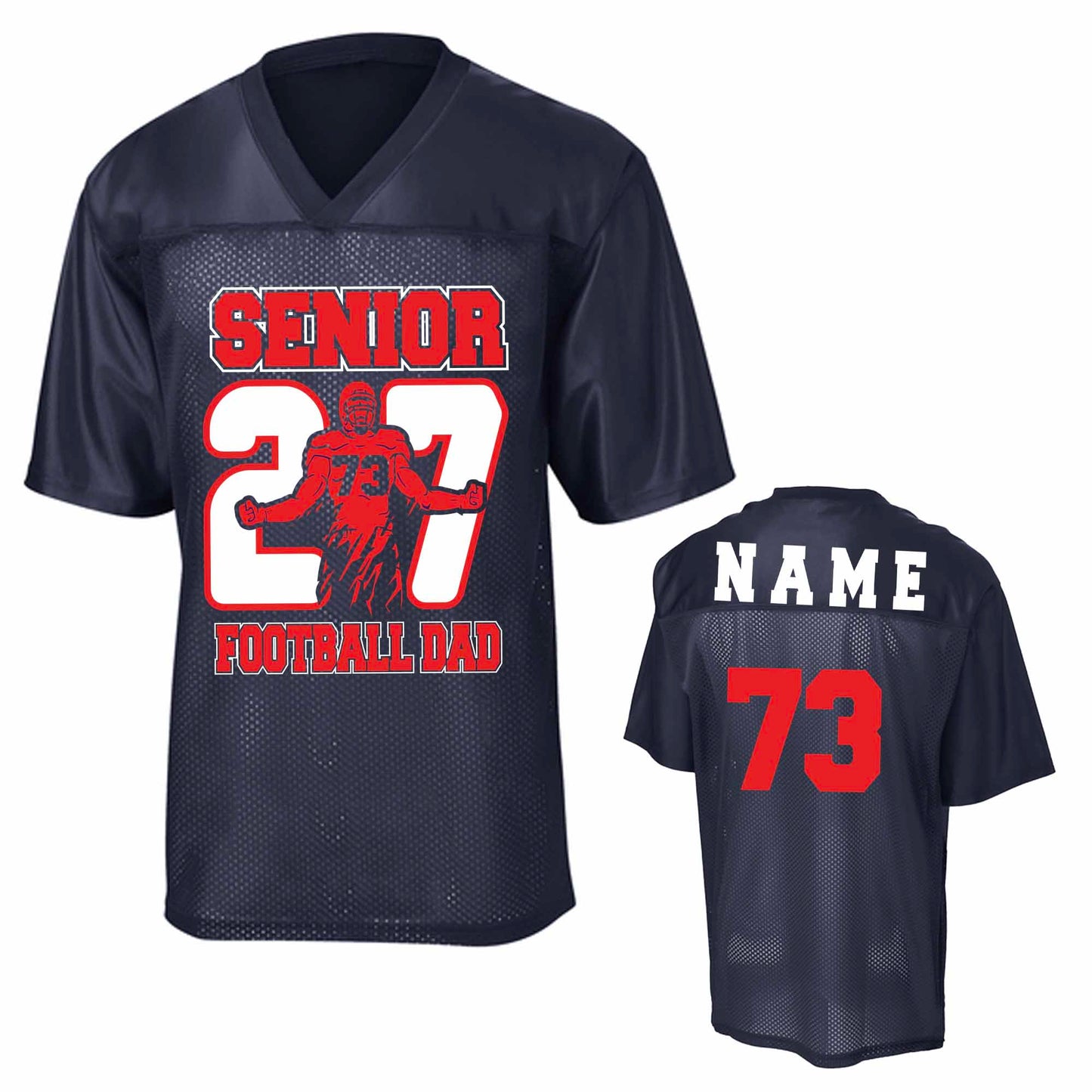 Patriots Senior Football Dad Design Unisex Navy Sport-Tek Replica Football Jersey - ST307