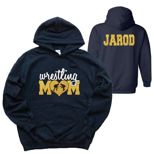 Wrestling Team Glitter Design Gildan Heavy Cotton Blend Hoodie Sweatshirt - 106.18500