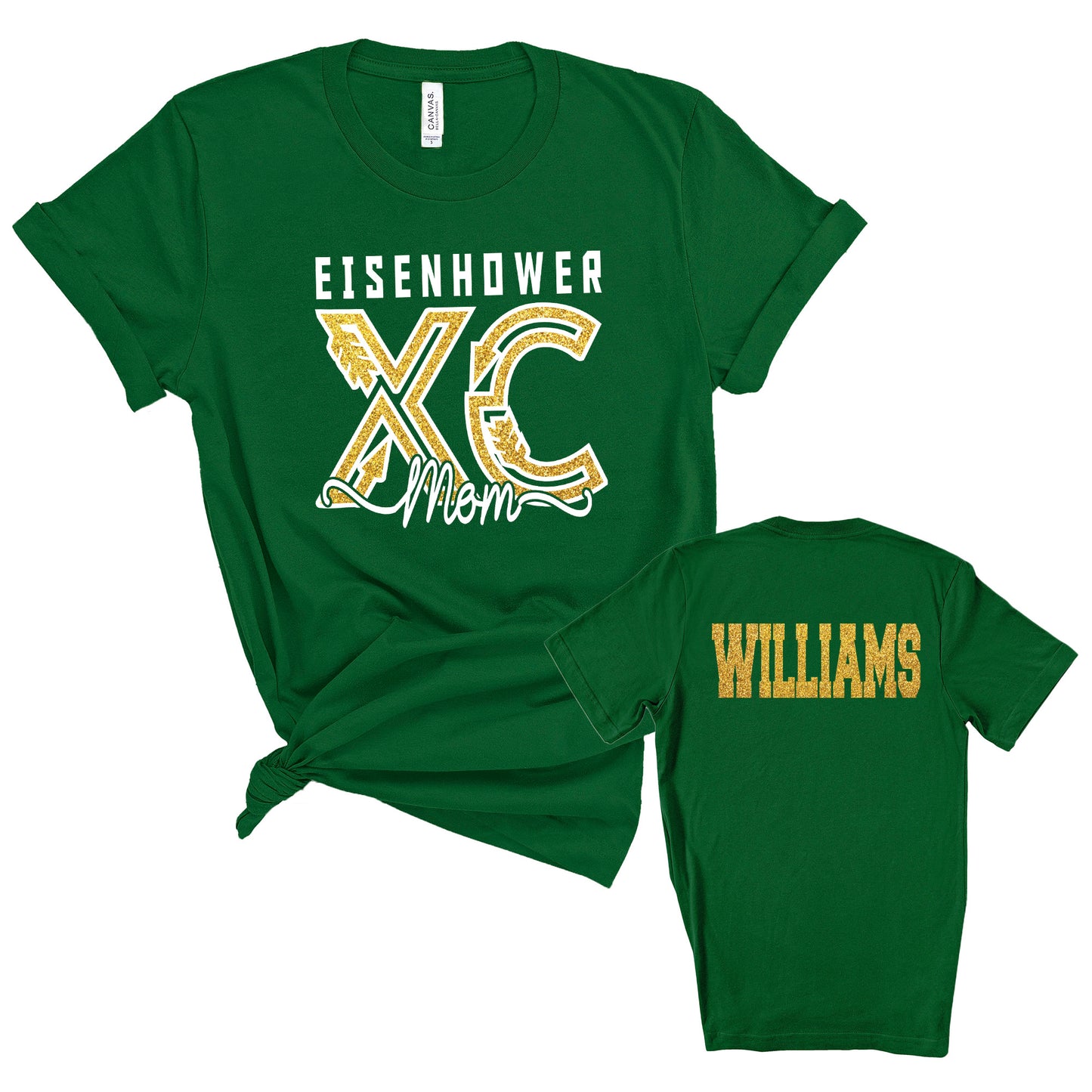 Cross Country Personalized Glitter Design Unisex Soft Bella + Canvas Jersey T Shirt - 3001